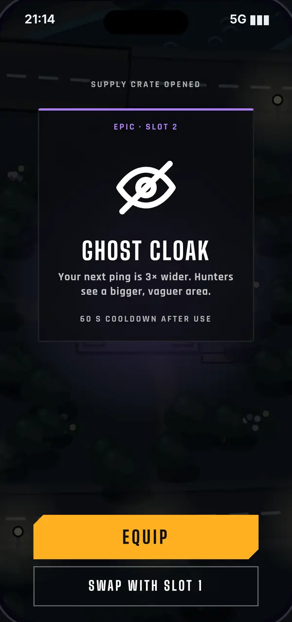 A supply crate opened with Ghost Cloak